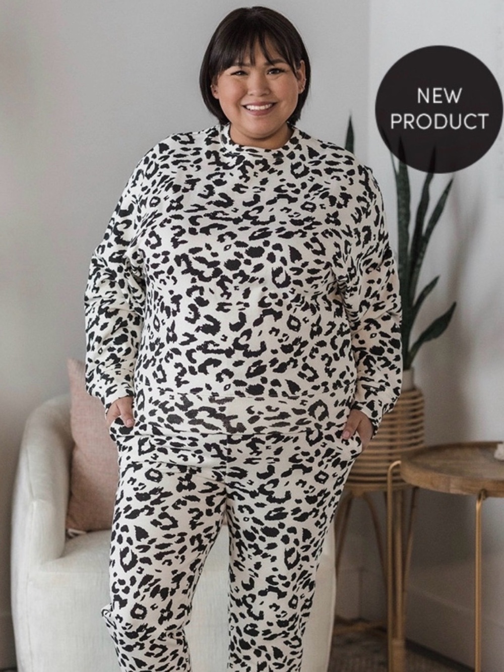 Brunette the Label - Snow Leopard 🐆 Best Friend Jogger SET (NWT)